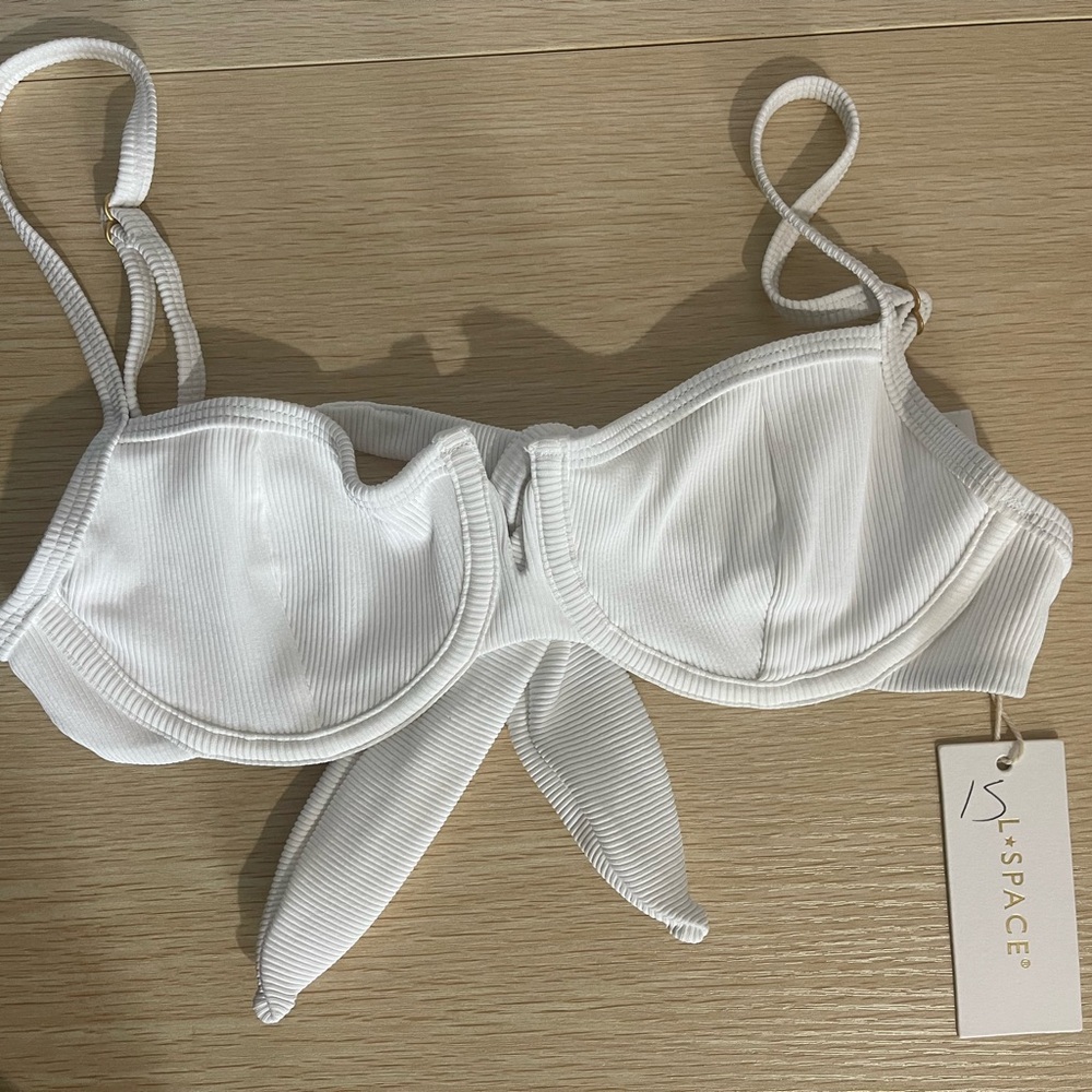 NWT LSPACE Ribbed Hunter Bikini Top - Picture 3 of 5
